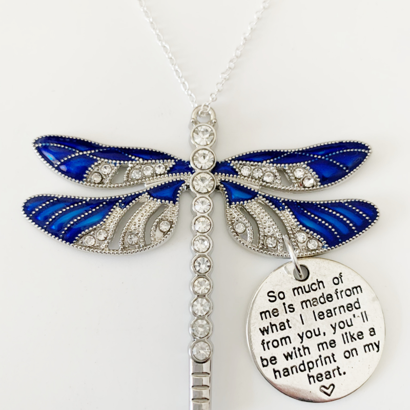 Blue Dragonfly Memorial Keepsake Pendant