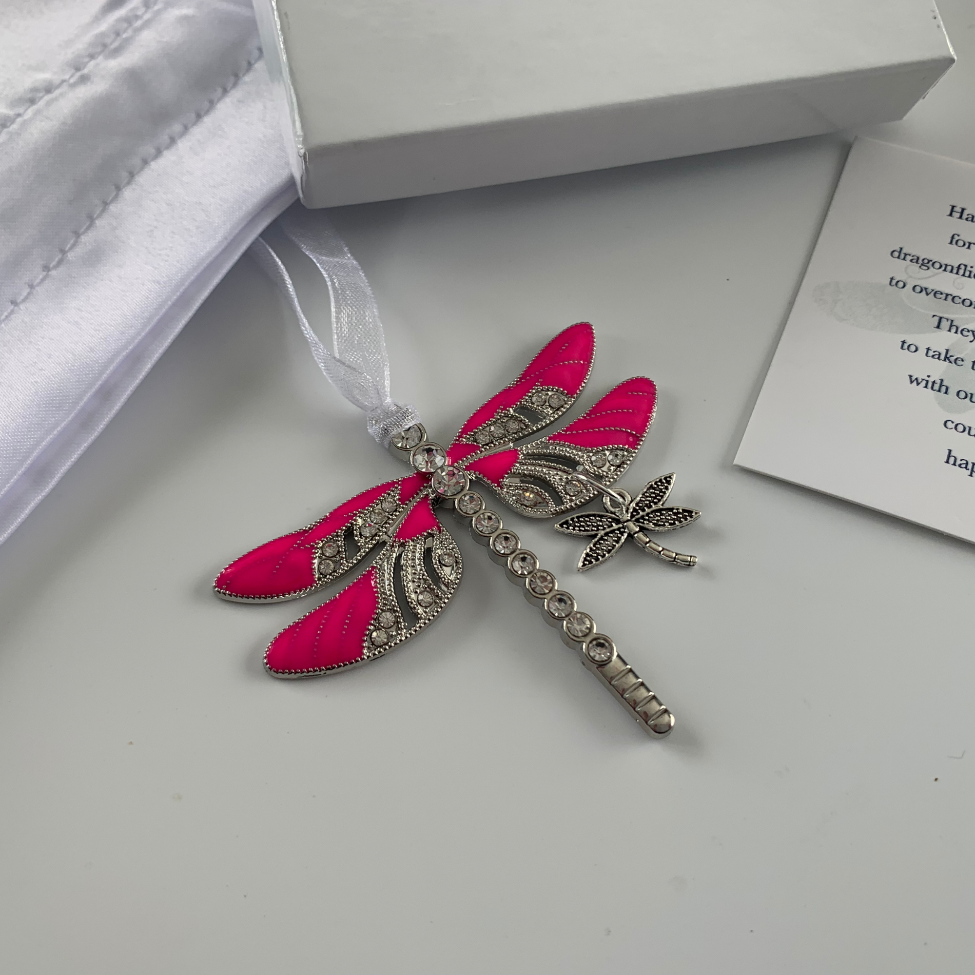 Pink Dragonfly and Baby Pendant